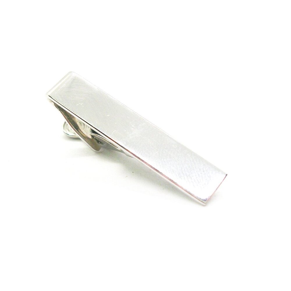 Vintage silver tone Foster Tie Clip Clasp made in USA classic Suit Accessory